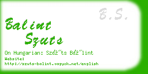 balint szuts business card